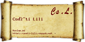 Csáti Lili névjegykártya